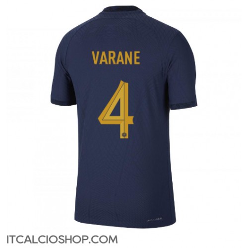 Francia Raphael Varane #4 Prima Maglia Mondiali 2022 Manica Corta